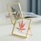 Fabulaxe Modern Metal Floating Tabletop Square Photo Picture Frame w/Glass Cover and Easel Stand, Gold 4 x 4 QI004066.GD.S - alternate 2